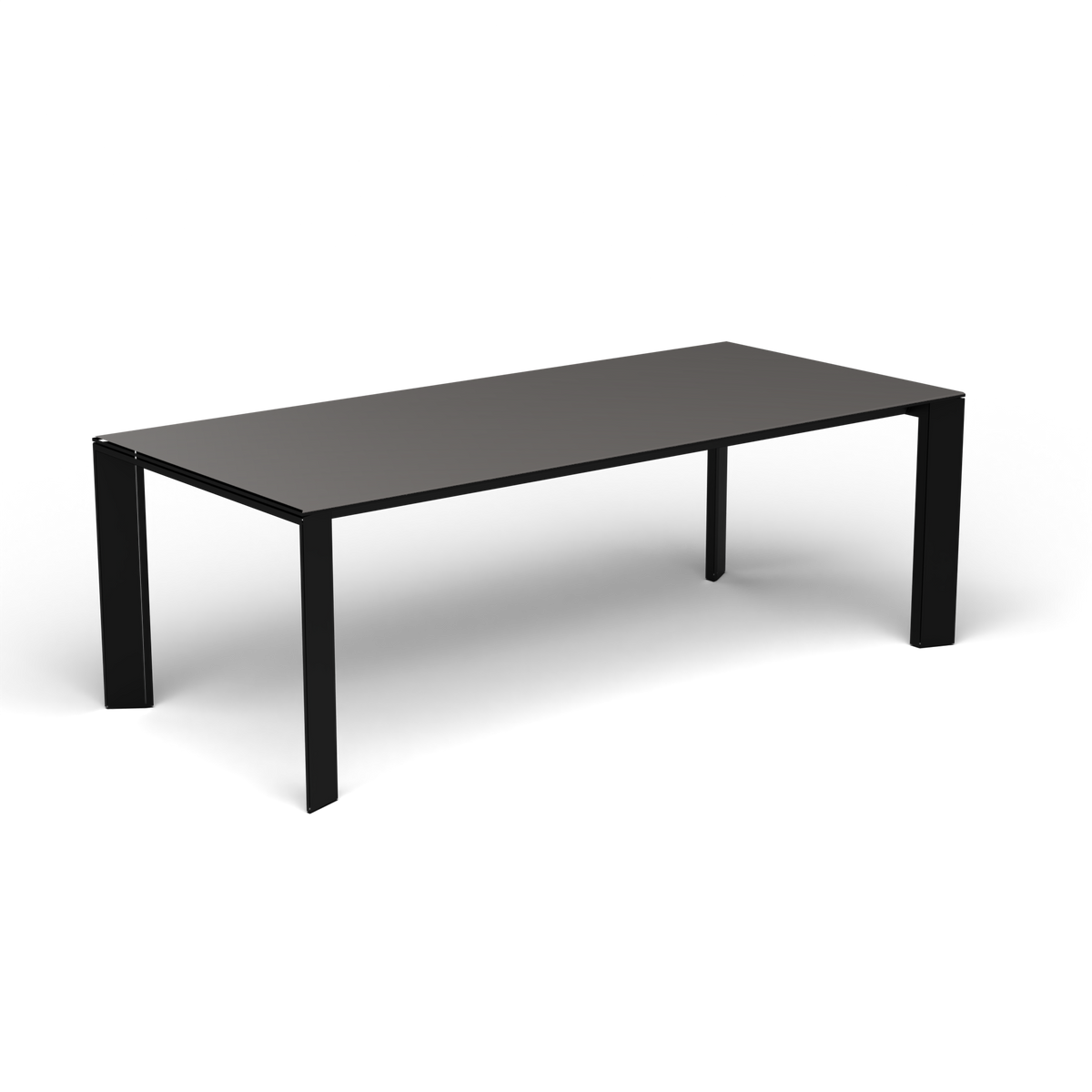 Grande Arche Uitschuifbare Rechthoekige Eettafel, 220/270 × 100 × h 74 cm, Black, Aluminium speckled Anthracite