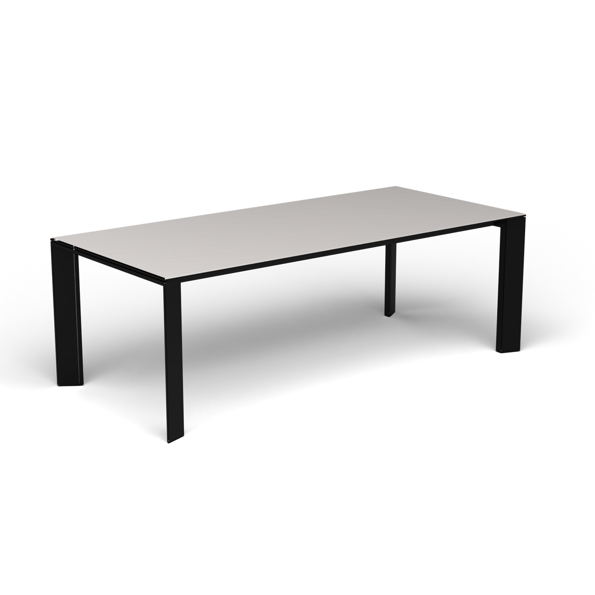 Grande Arche Uitschuifbare Rechthoekige Eettafel, 220/270 × 100 × h 74 cm, Black, Aluminium speckled Grey