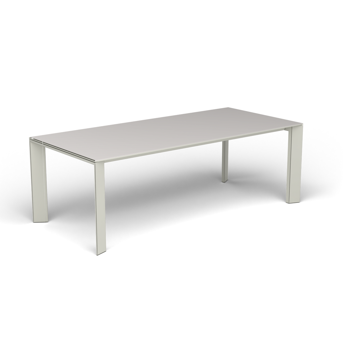 Grande Arche Uitschuifbare Rechthoekige Eettafel, 220/270 × 100 × h 74 cm, Powder Grey, Aluminium speckled Grey
