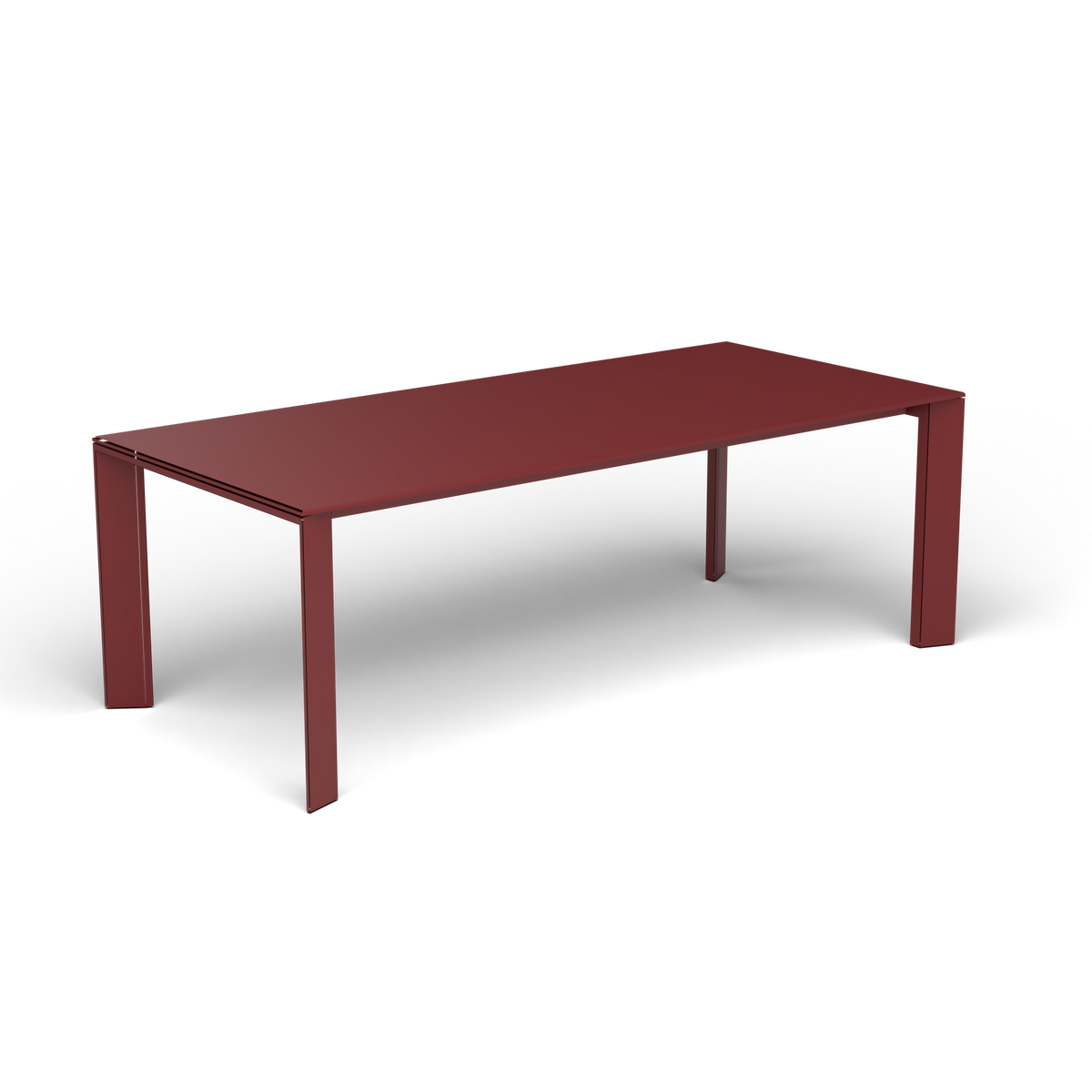 Grande Arche Uitschuifbare Rechthoekige Eettafel, 220/270 × 100 × h 74 cm, Autumn Red, Gelakt aluminium (volgt onderstelkleur)