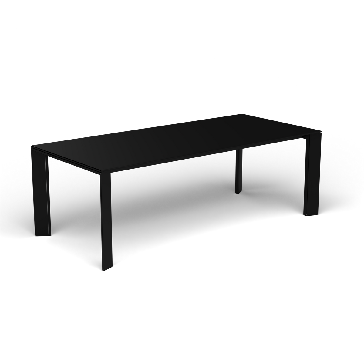Grande Arche Uitschuifbare Rechthoekige Eettafel, 220/270 × 100 × h 74 cm, Black, Gelakt aluminium (volgt onderstelkleur)