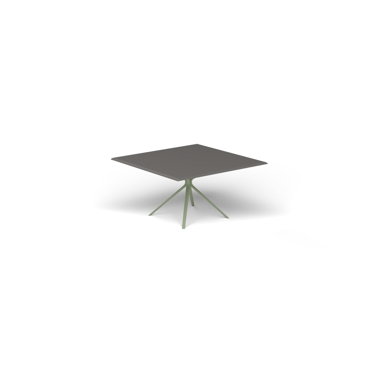Moai Vierkante Tafel, 140 × 140 × h 74 cm, Green Tea, Aluminium speckled Anthracite