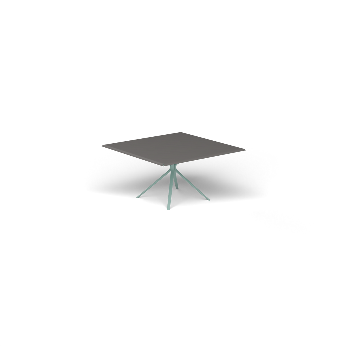 Moai Vierkante Tafel, 140 × 140 × h 74 cm, Light Blue, Aluminium speckled Anthracite