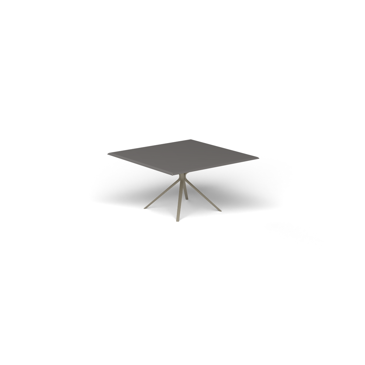 Moai Vierkante Tafel, 140 × 140 × h 74 cm, Pearly Gold, Aluminium speckled Anthracite