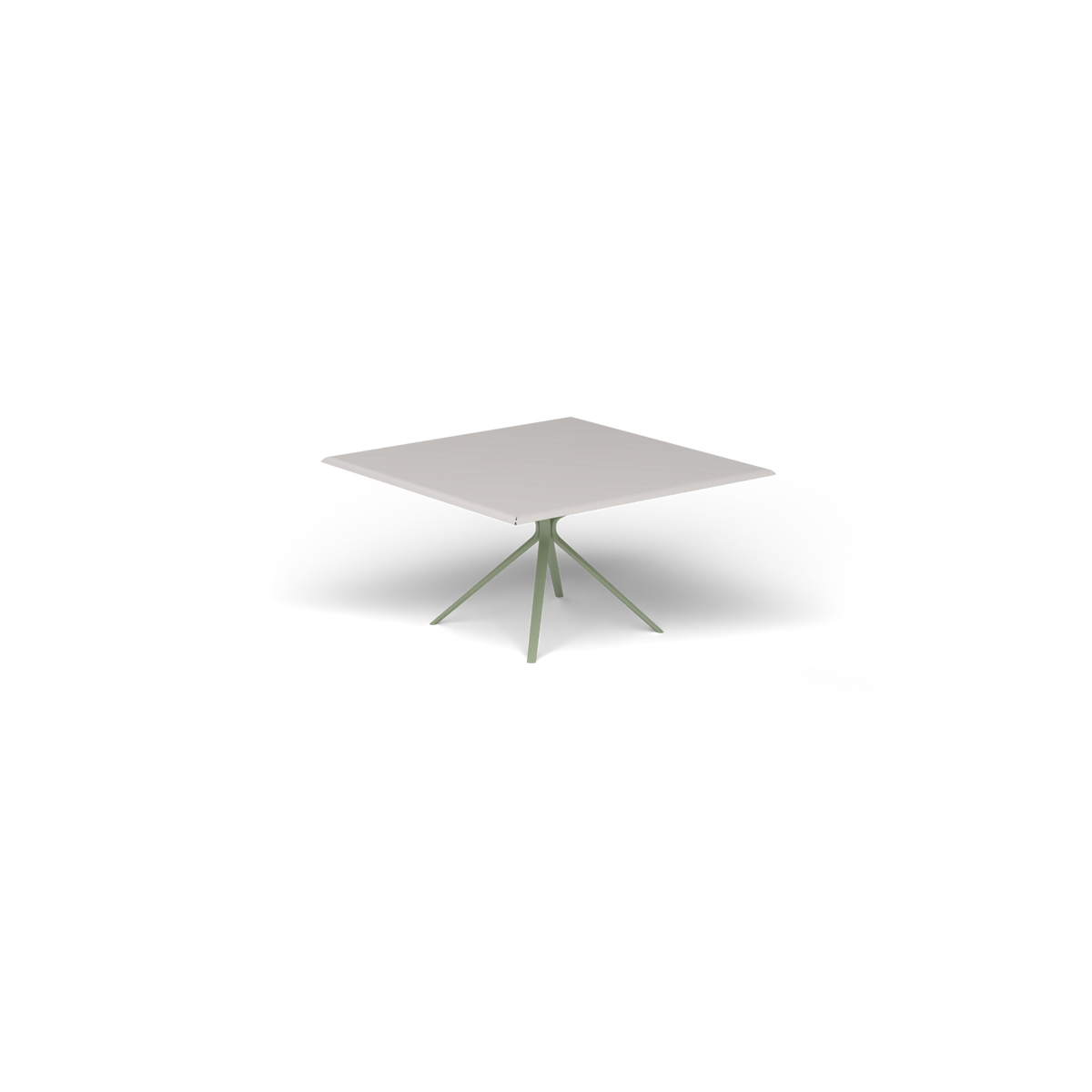 Moai Vierkante Tafel, 140 × 140 × h 74 cm, Green Tea, Aluminium speckled Grey