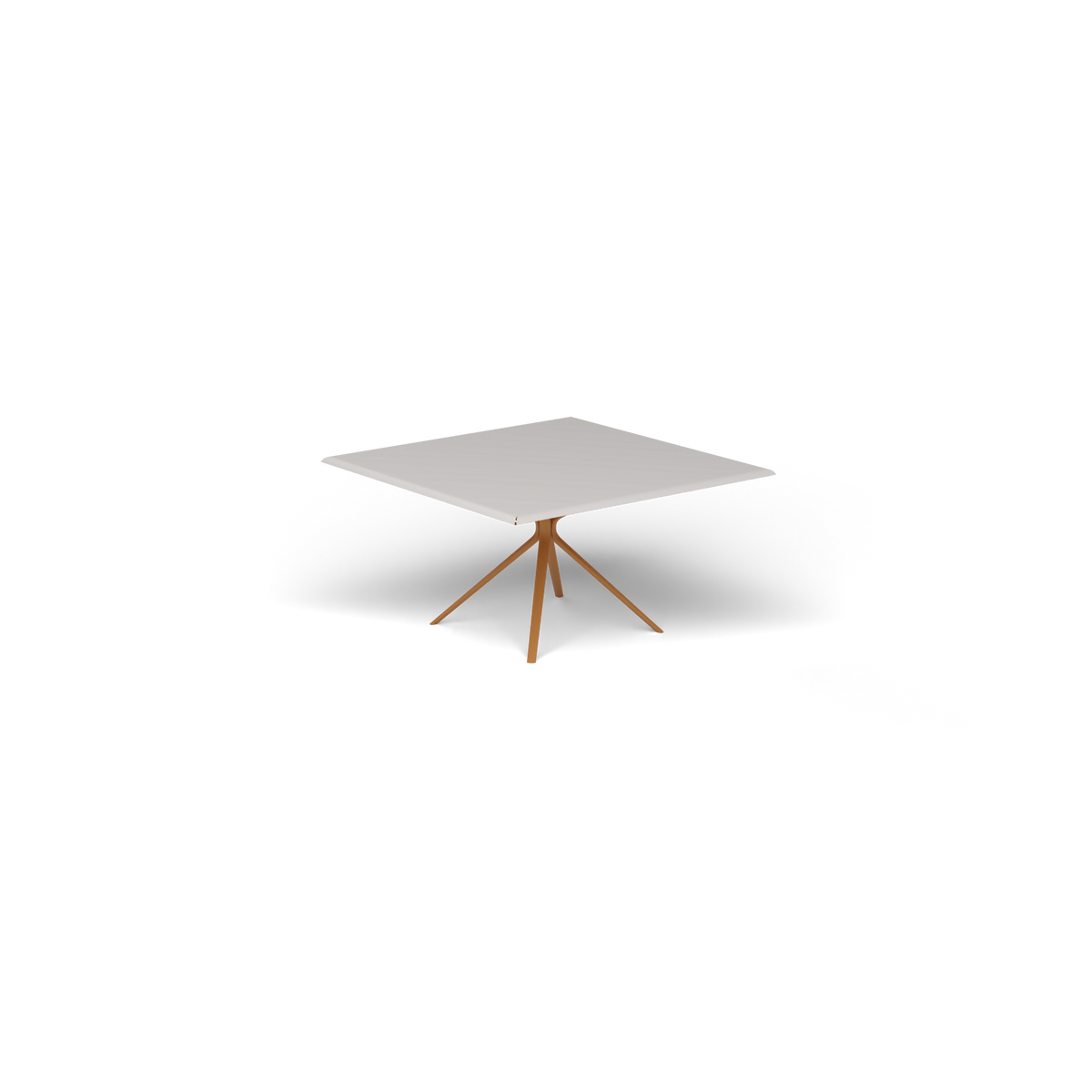 Moai Vierkante Tafel, 140 × 140 × h 74 cm, Mustard Yellow, Aluminium speckled Grey