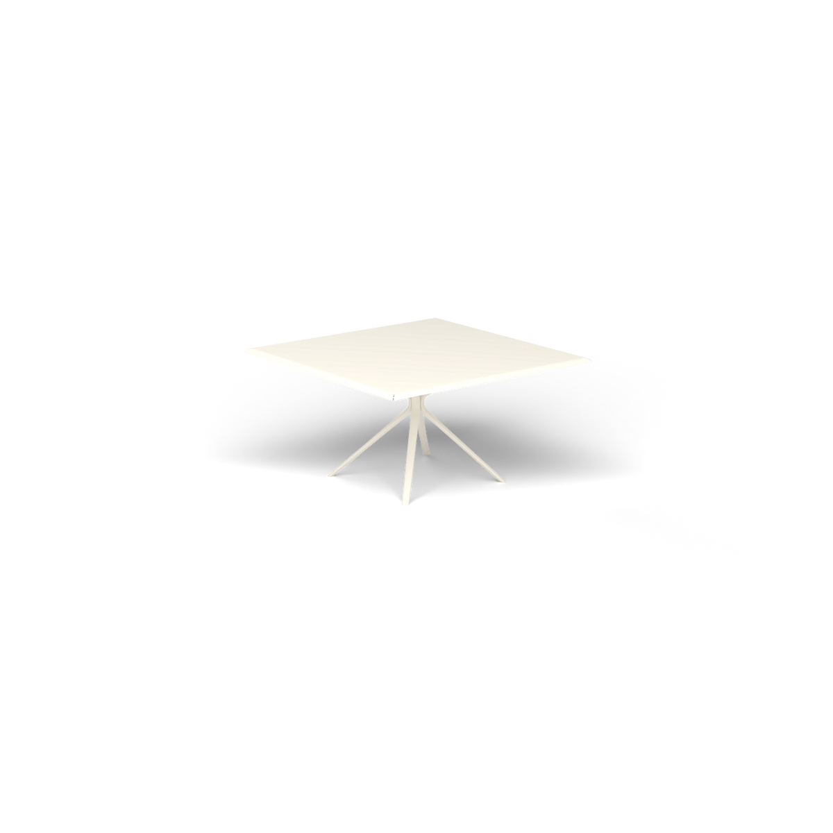 Moai Vierkante Tafel, 140 × 140 × h 74 cm, Antique White, Gelakt aluminium (volgt onderstelkleur)
