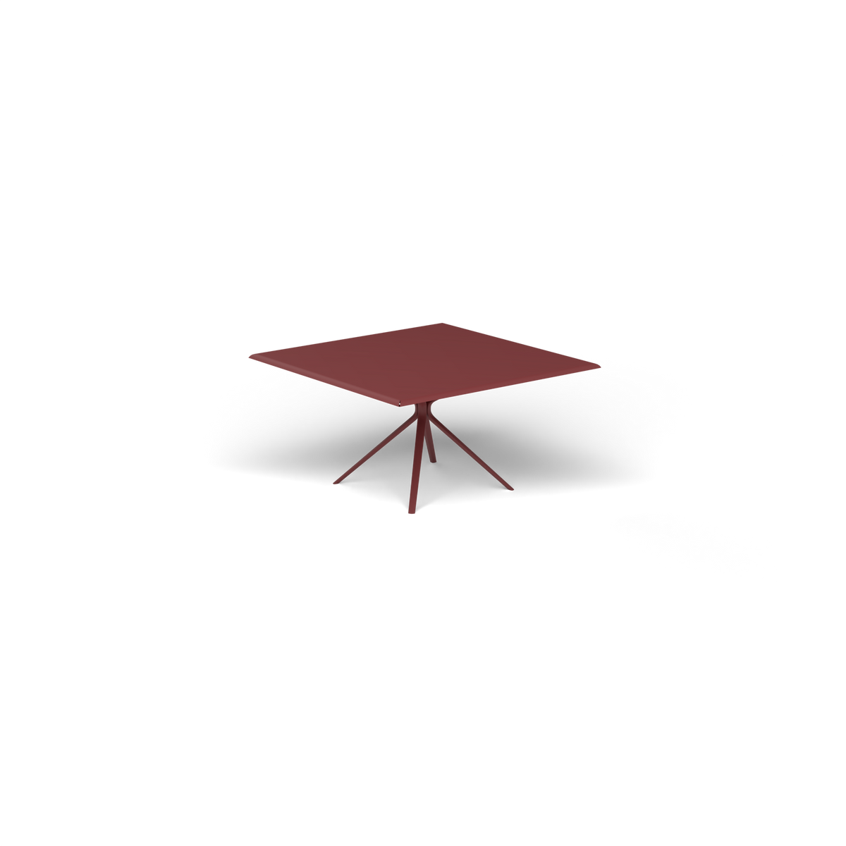 Moai Vierkante Tafel, 140 × 140 × h 74 cm, Autumn Red, Gelakt aluminium (volgt onderstelkleur)