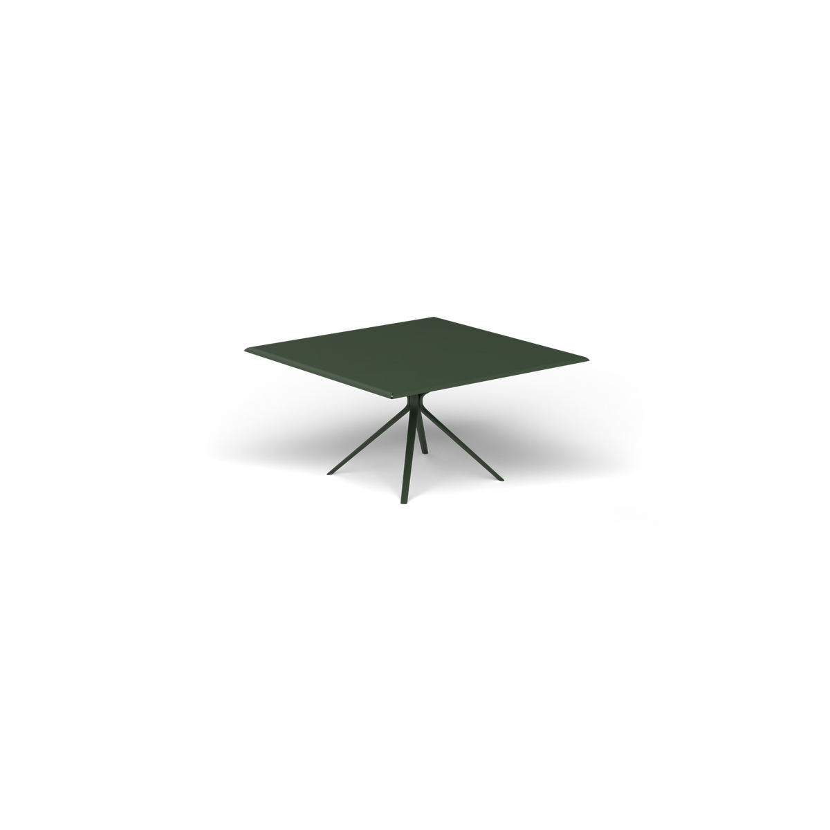 Moai Vierkante Tafel, 140 × 140 × h 74 cm, Bottle Green, Gelakt aluminium (volgt onderstelkleur)