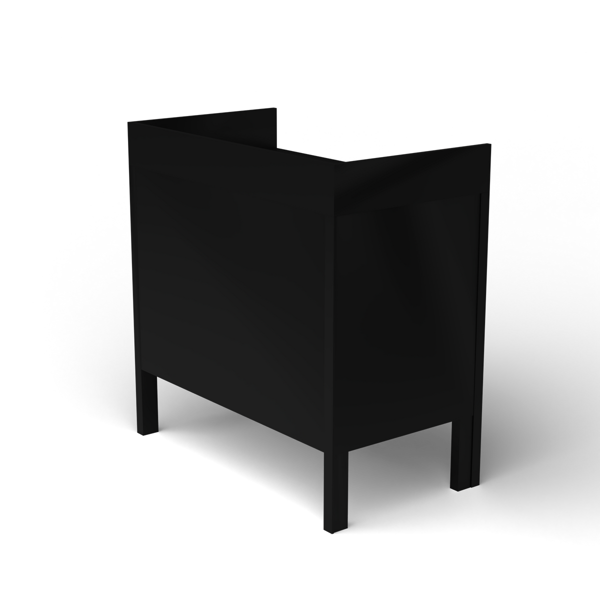 Ninfea Dressoir met Opstaande Rand, 90 × 51 × h 92 cm, Black
