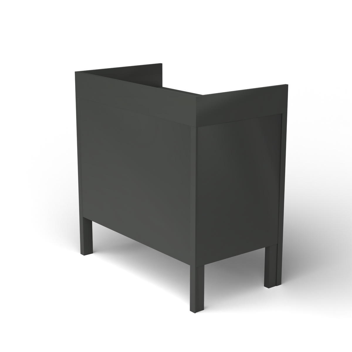 Ninfea Dressoir met Opstaande Rand, 90 × 51 × h 92 cm, Metallic Grey