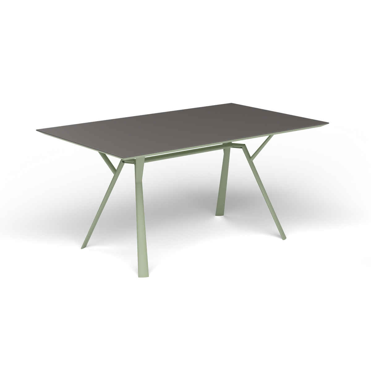 Radice Quadra Rechthoekige Tafel, 150 × 90 × h 74 cm, Green Tea, Aluminium speckled Anthracite