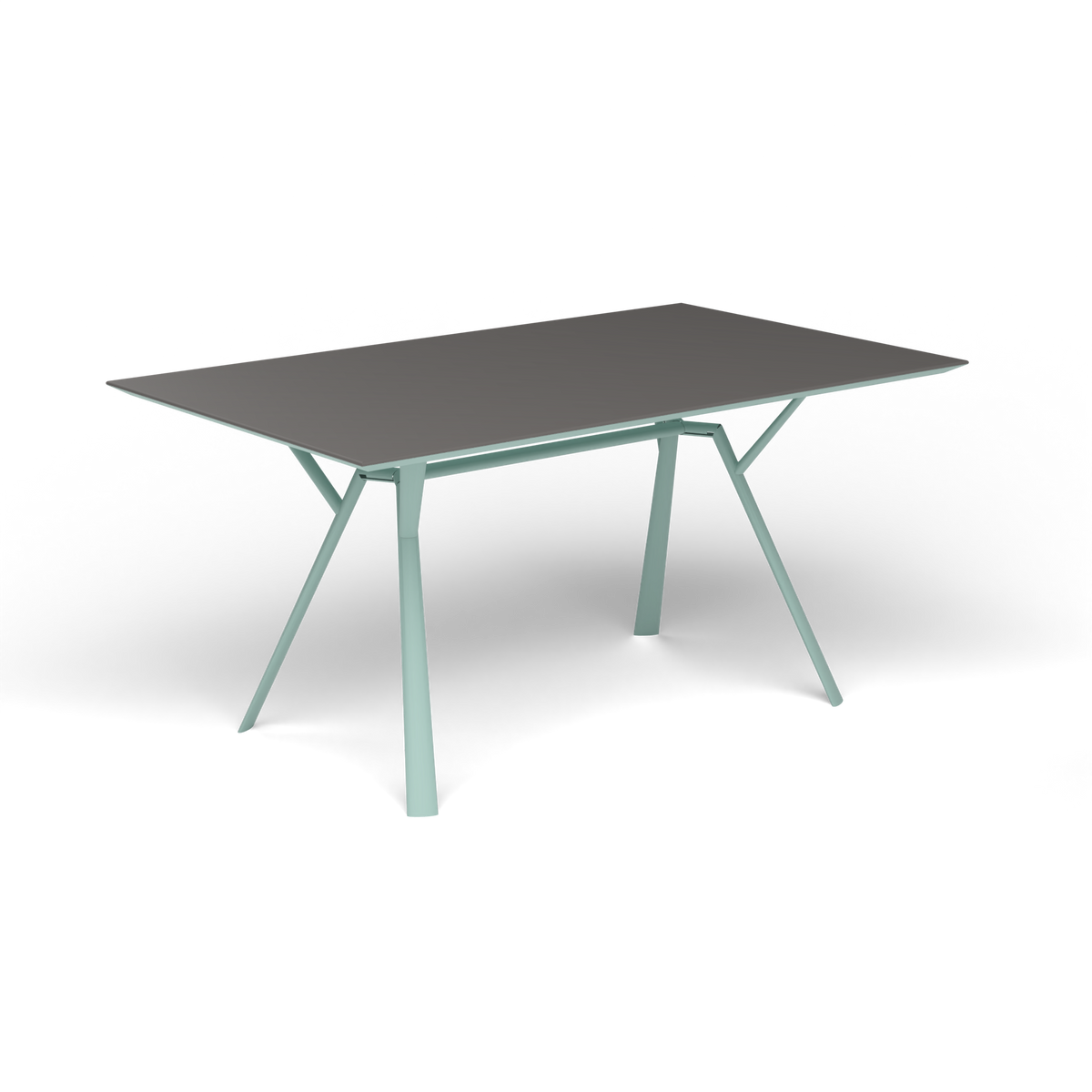 Radice Quadra Rechthoekige Tafel, 150 × 90 × h 74 cm, Light Blue, Aluminium speckled Anthracite