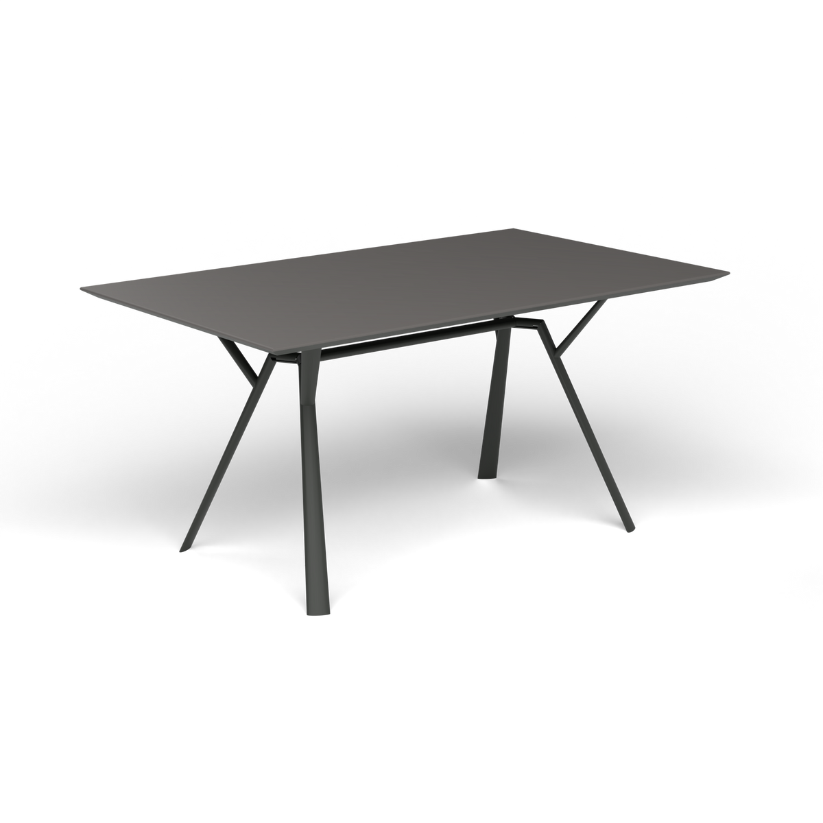 Radice Quadra Rechthoekige Tafel, 150 × 90 × h 74 cm, Metallic Grey, Aluminium speckled Anthracite