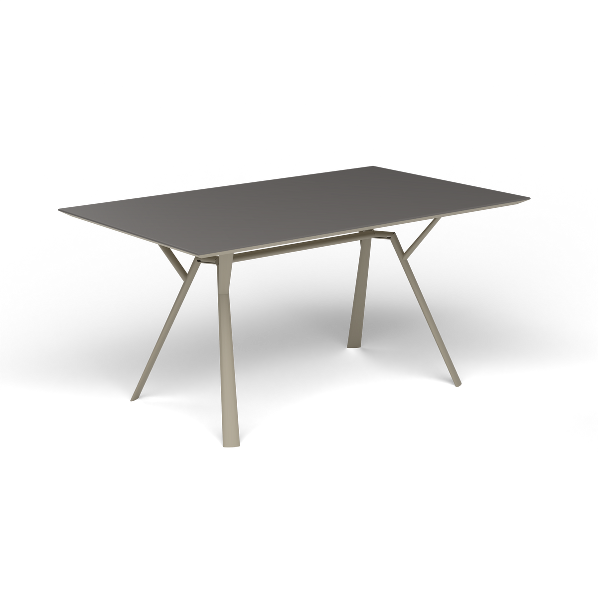 Radice Quadra Rechthoekige Tafel, 150 × 90 × h 74 cm, Pearly Gold, Aluminium speckled Anthracite