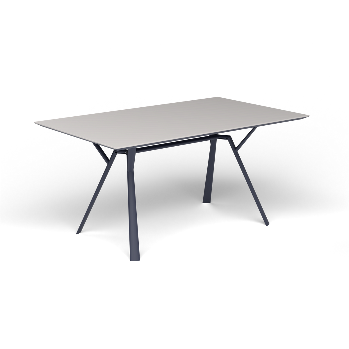 Radice Quadra Rechthoekige Tafel, 150 × 90 × h 74 cm, Grey Blue, Aluminium speckled Grey