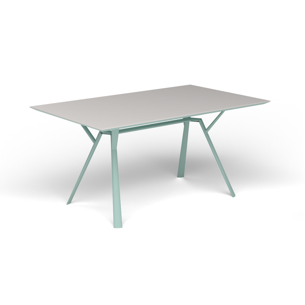 Radice Quadra Rechthoekige Tafel, 150 × 90 × h 74 cm, Light Blue, Aluminium speckled Grey