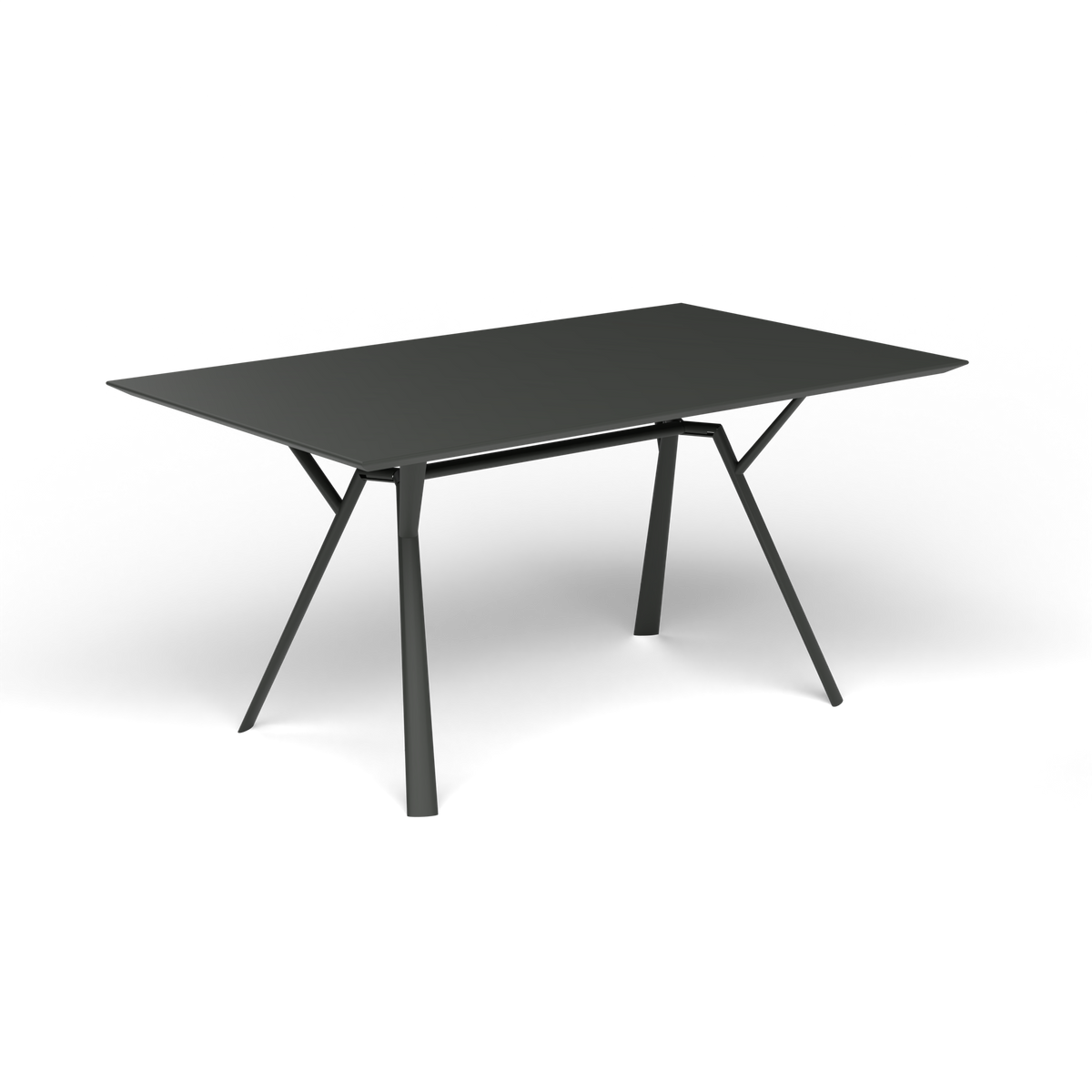 Radice Quadra Rechthoekige Tafel, 150 × 90 × h 74 cm, Metallic Grey, Gelakt aluminium (volgt onderstelkleur)