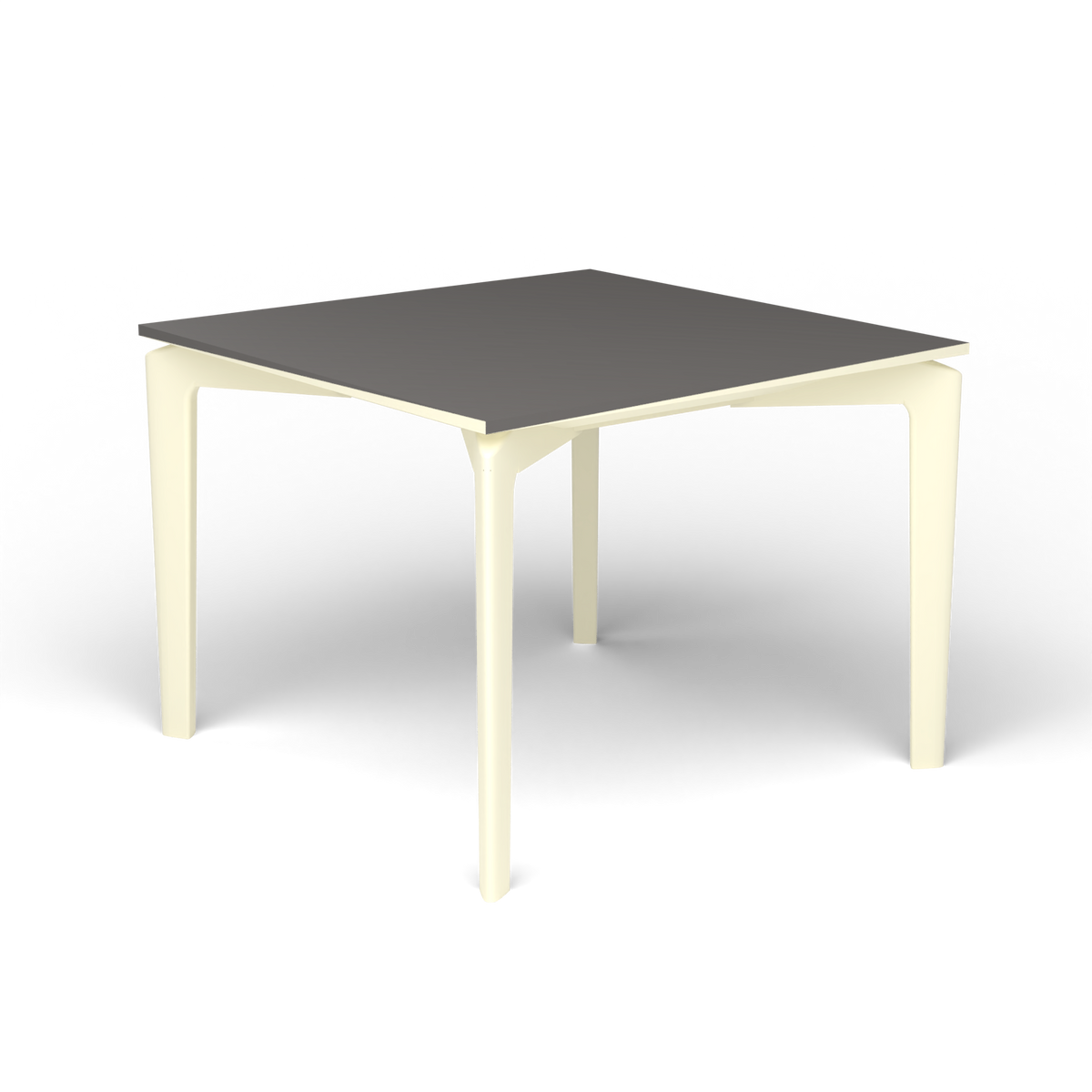 AllSize Salontafel, 50 × 50 × 38 cm, Butter White, Aluminium speckled Anthracite