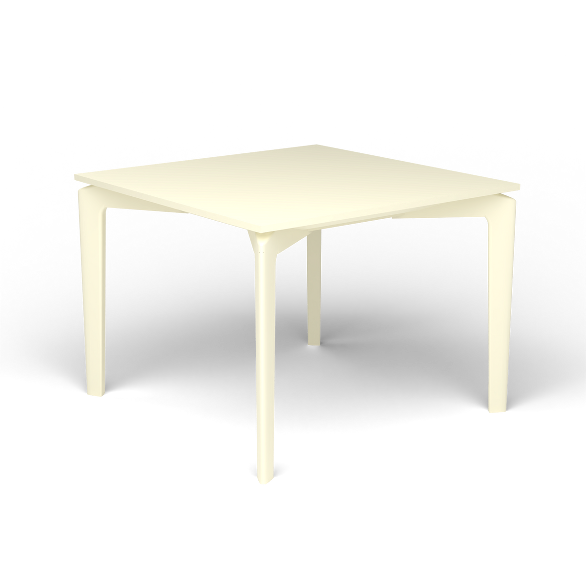 AllSize Salontafel, 50 × 50 × 38 cm, Butter White, Gelakt aluminium (volgt onderstelkleur)
