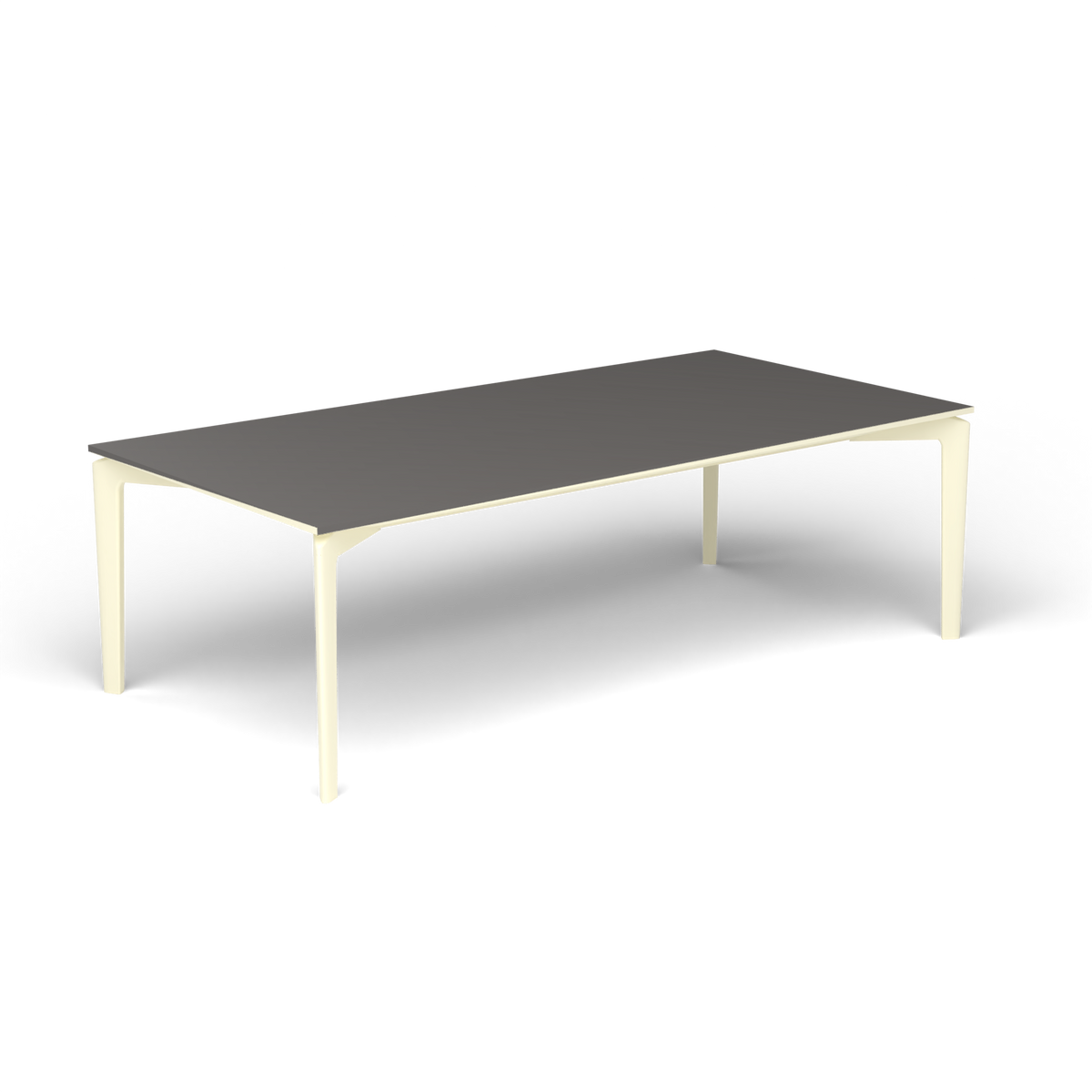 AllSize Salontafel, 120 × 60 × 38 cm, Butter White, Aluminium speckled Anthracite