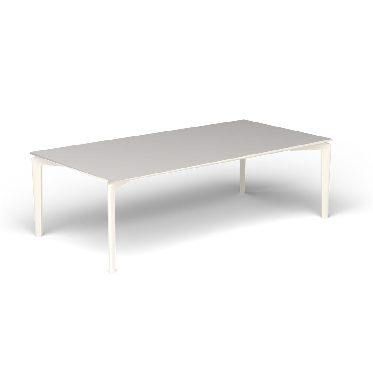AllSize Salontafel, 120 × 60 × 38 cm, Antique White, Aluminium speckled Grey