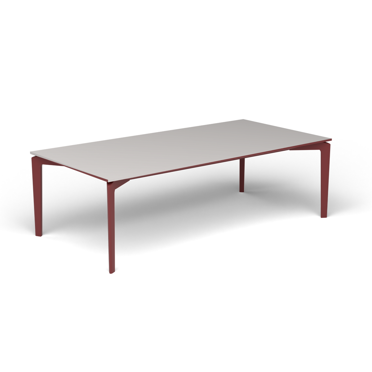 AllSize Salontafel, 120 × 60 × 38 cm, Autumn Red, Aluminium speckled Grey