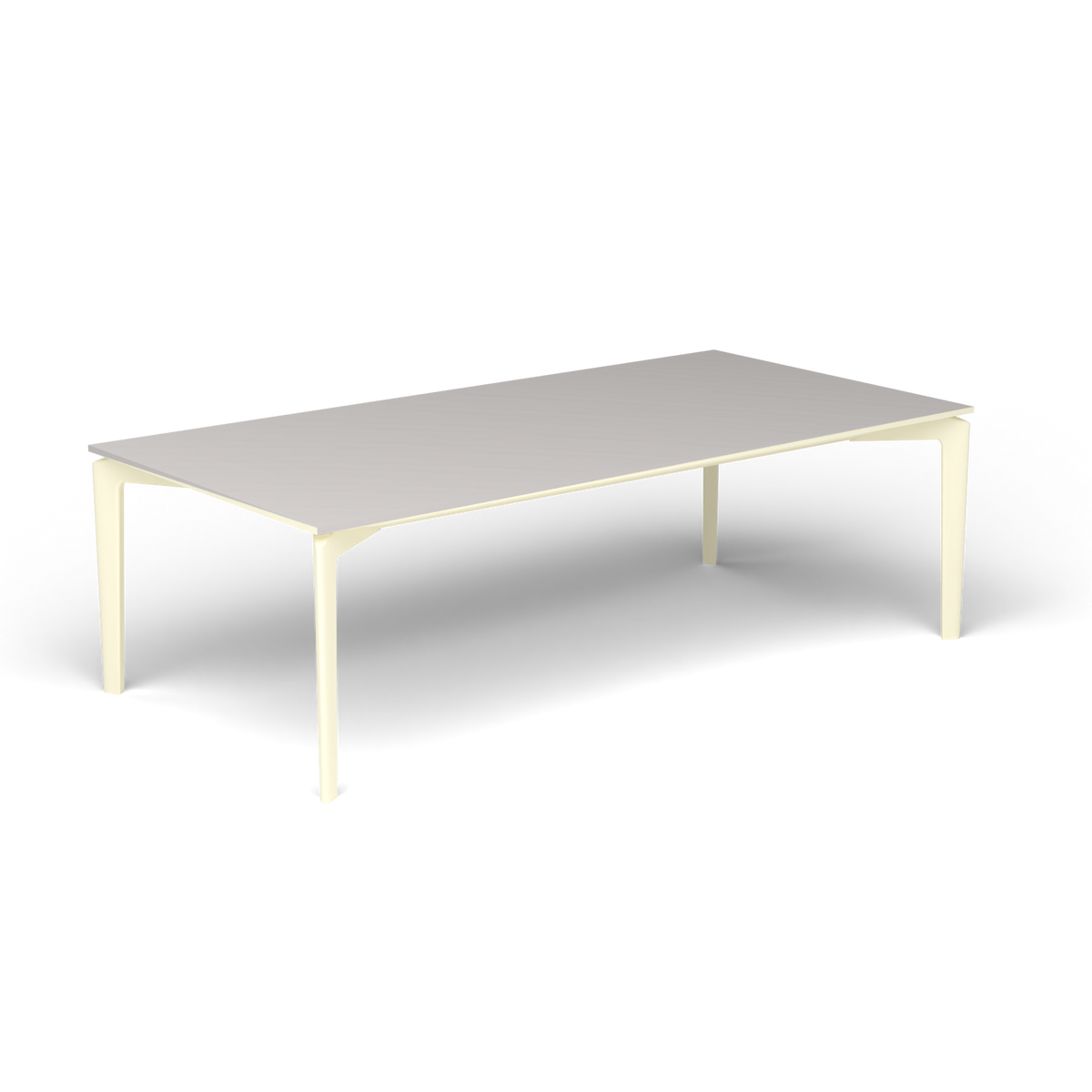 AllSize Salontafel, 120 × 60 × 38 cm, Butter White, Aluminium speckled Grey