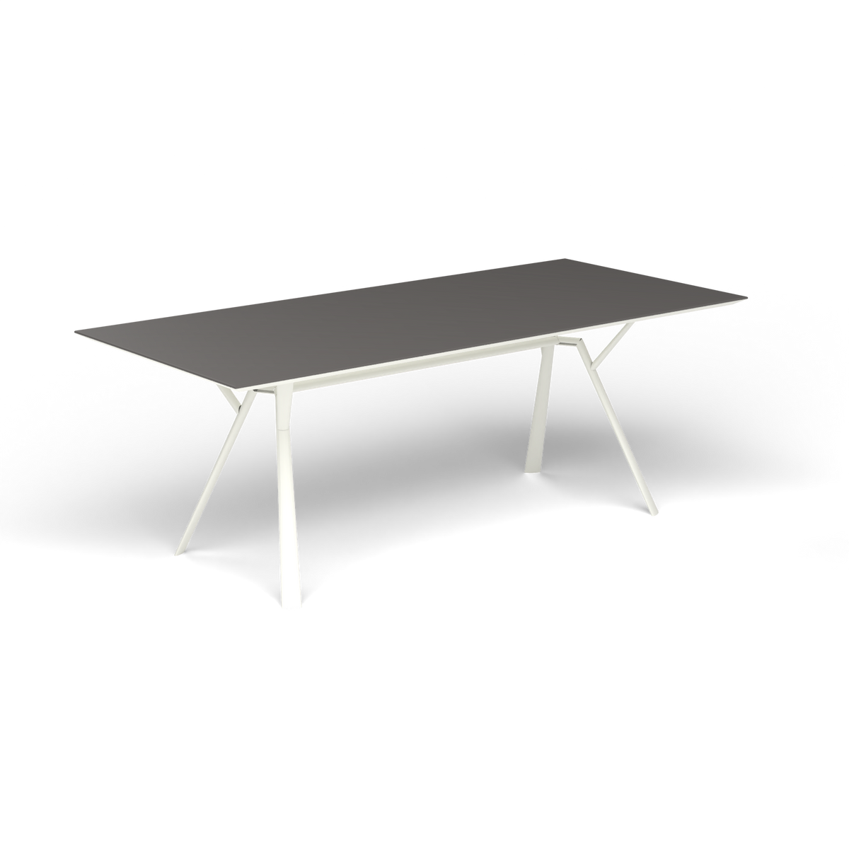 Radice Quadra Rechthoekige Tafel, 200 × 90 × h 74 cm, White, Aluminium speckled Anthracite