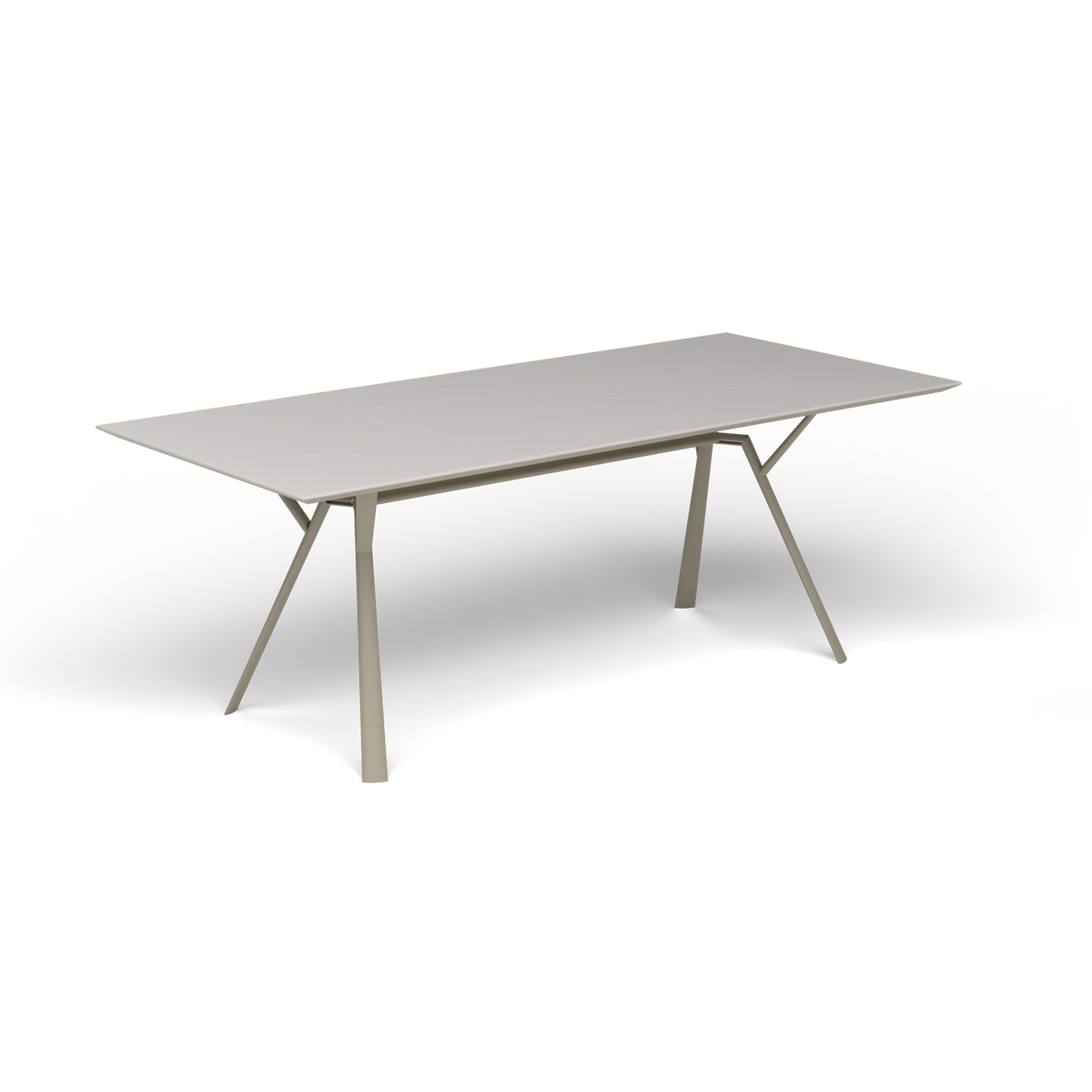 Radice Quadra Rechthoekige Tafel, 200 × 90 × h 74 cm, Pearly Gold, Aluminium speckled Grey