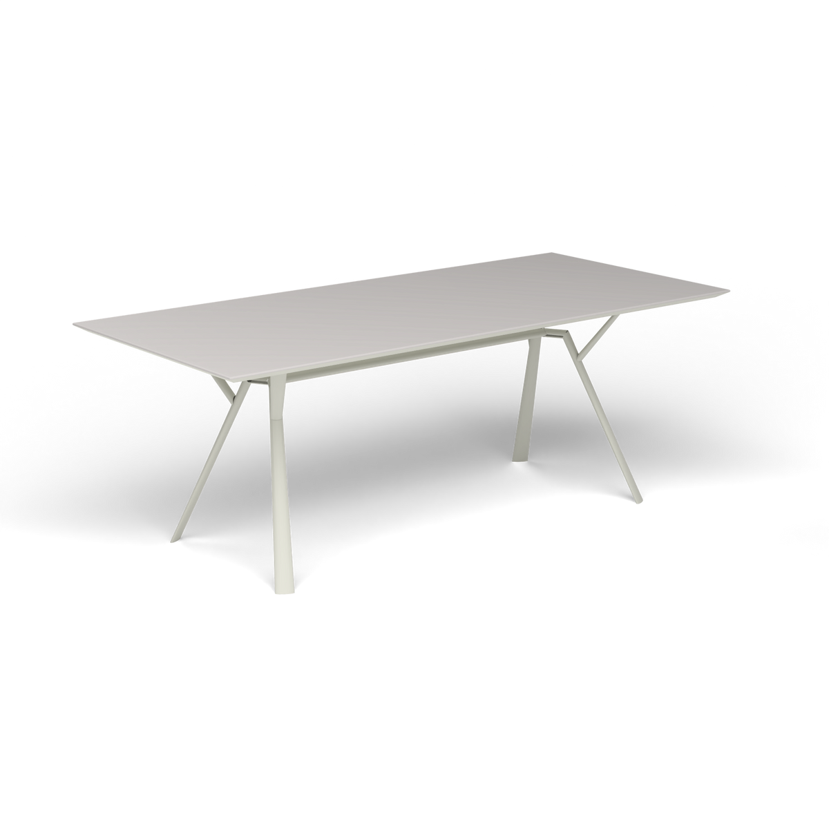 Radice Quadra Rechthoekige Tafel, 200 × 90 × h 74 cm, Powder Grey, Aluminium speckled Grey