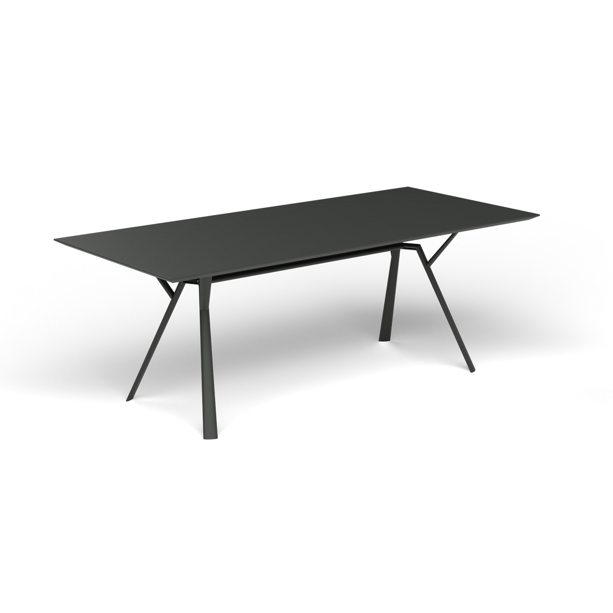 Radice Quadra Rechthoekige Tafel, 200 × 90 × h 74 cm, Metallic Grey, Gelakt aluminium (volgt onderstelkleur)