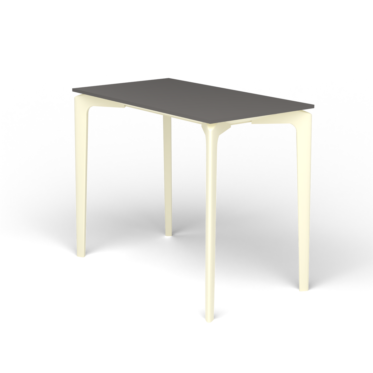 AllSize Console, 90 × 50 × 74 cm, Butter White, Aluminium speckled Anthracite