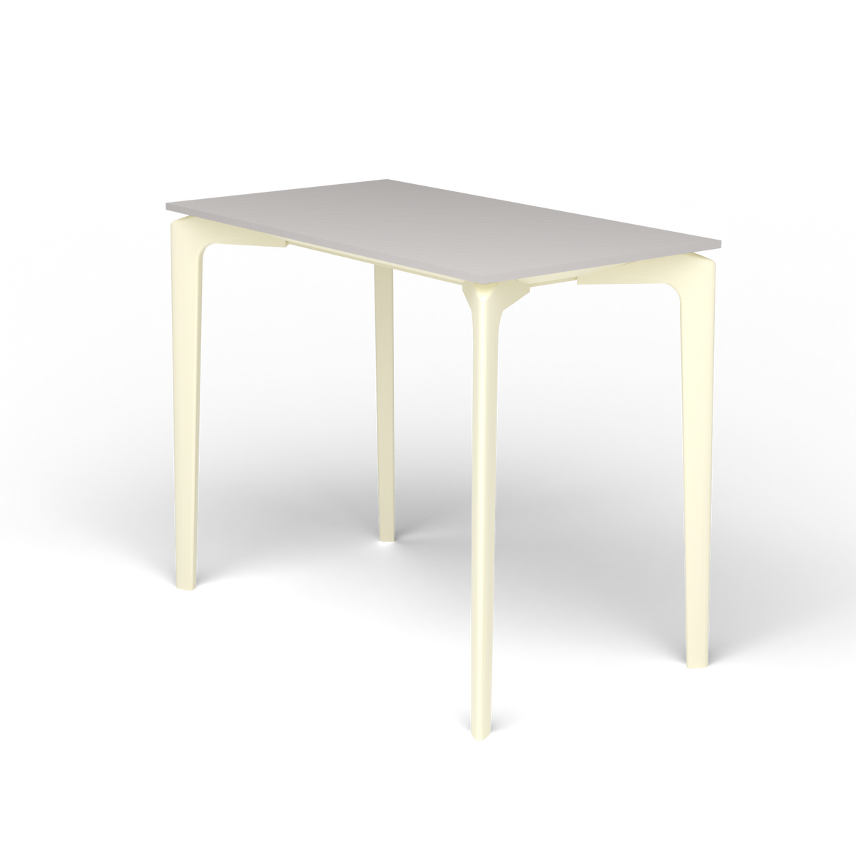 AllSize Console, 90 × 50 × 74 cm, Butter White, Aluminium speckled Grey