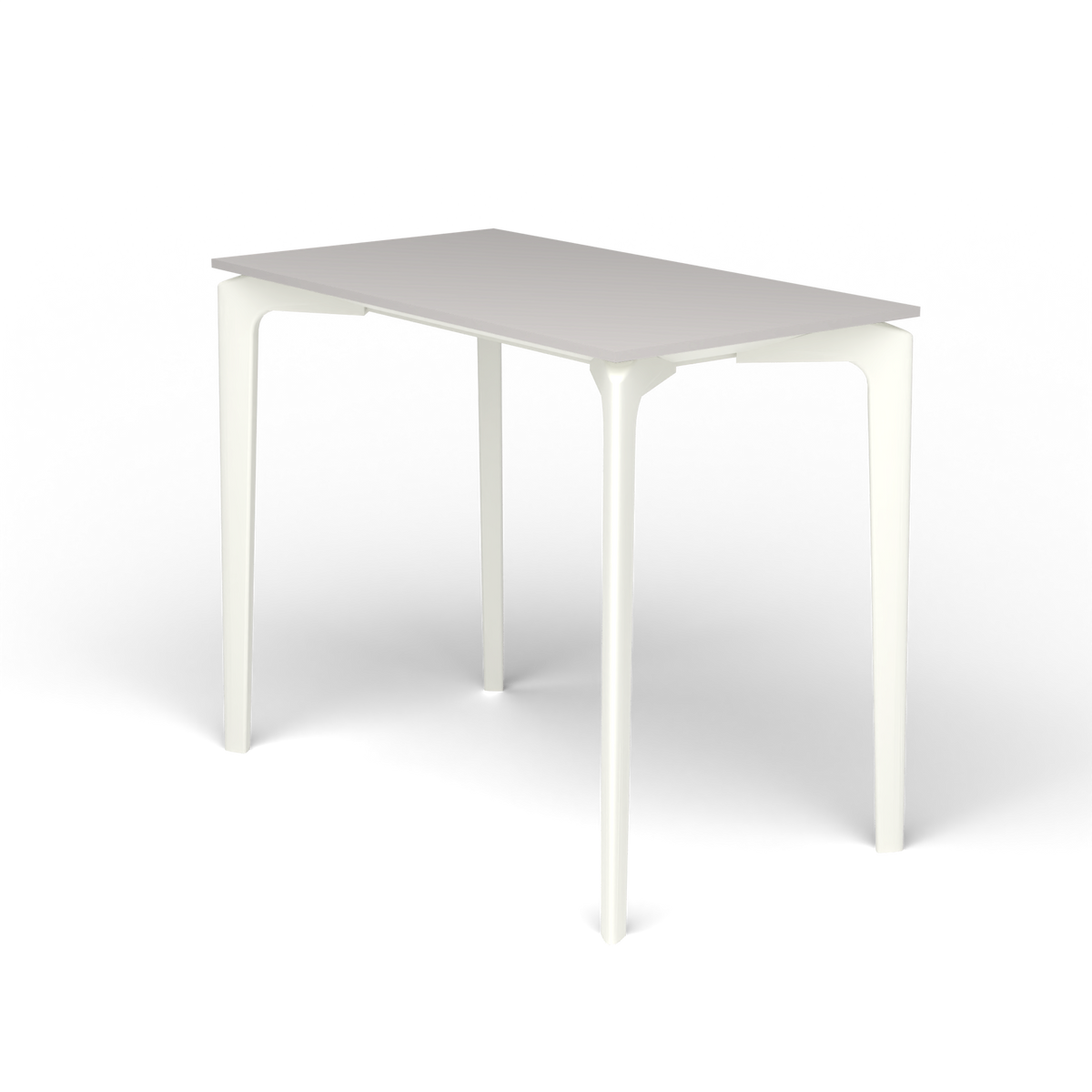 AllSize Console, 90 × 50 × 74 cm, White, Aluminium speckled Grey