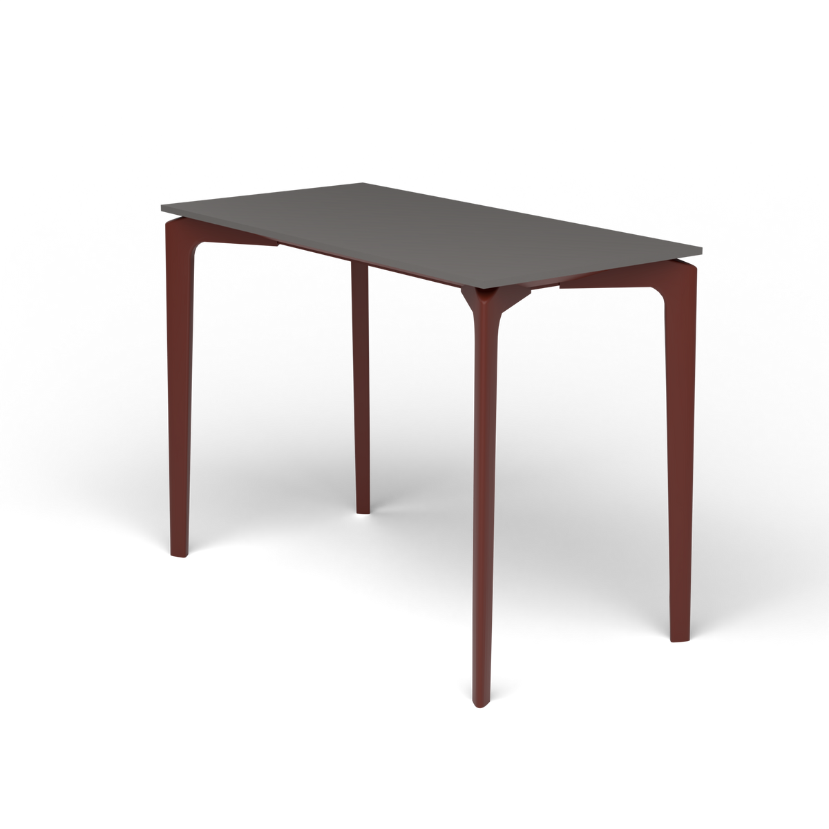 AllSize Console, 100 × 50 × 74 cm, Chestnut Brown, Aluminium speckled Anthracite