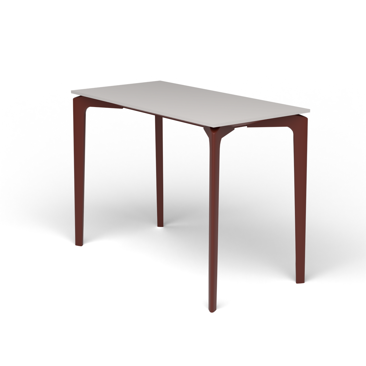 AllSize Console, 100 × 50 × 74 cm, Chestnut Brown, Aluminium speckled Grey
