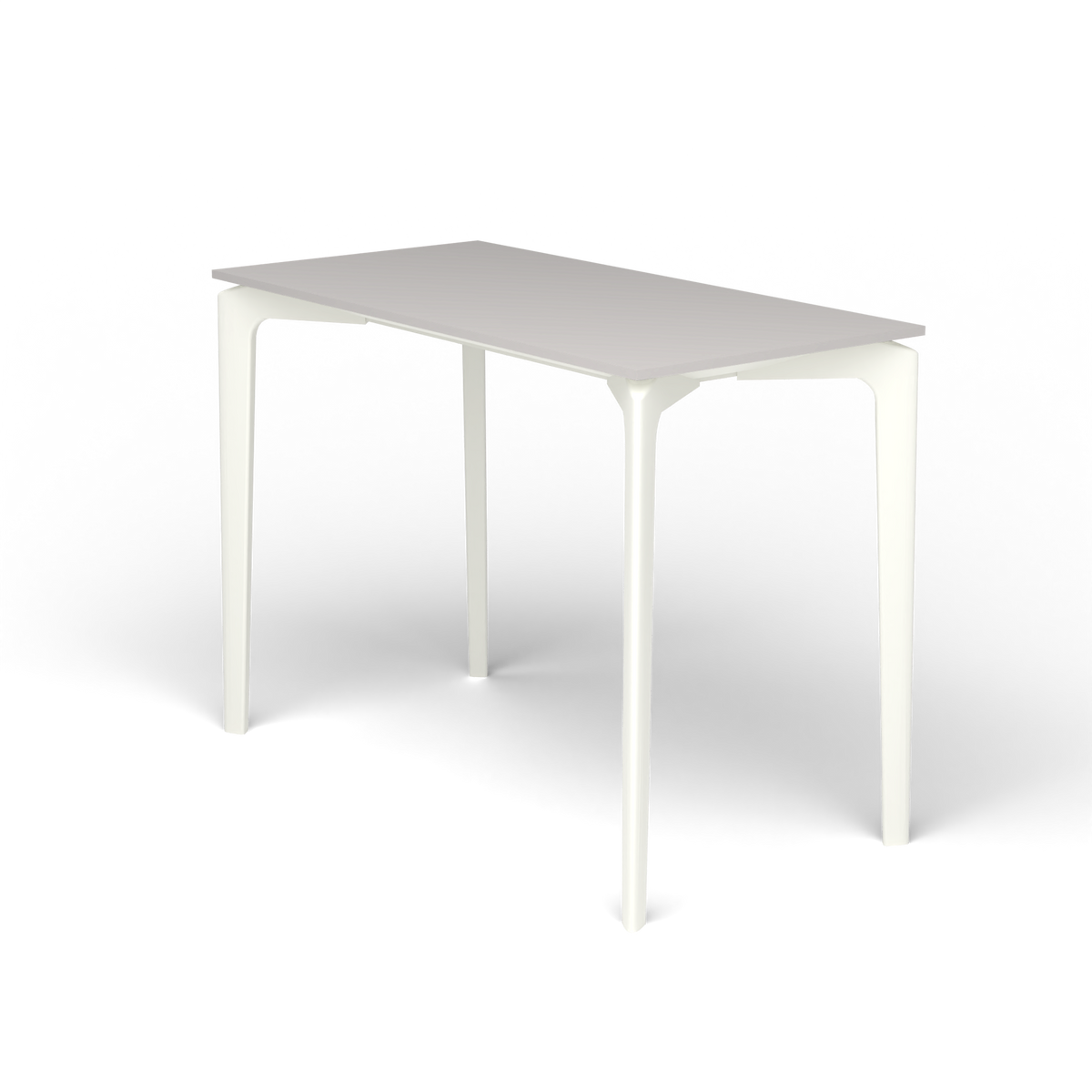 AllSize Console, 100 × 50 × 74 cm, White, Aluminium speckled Grey