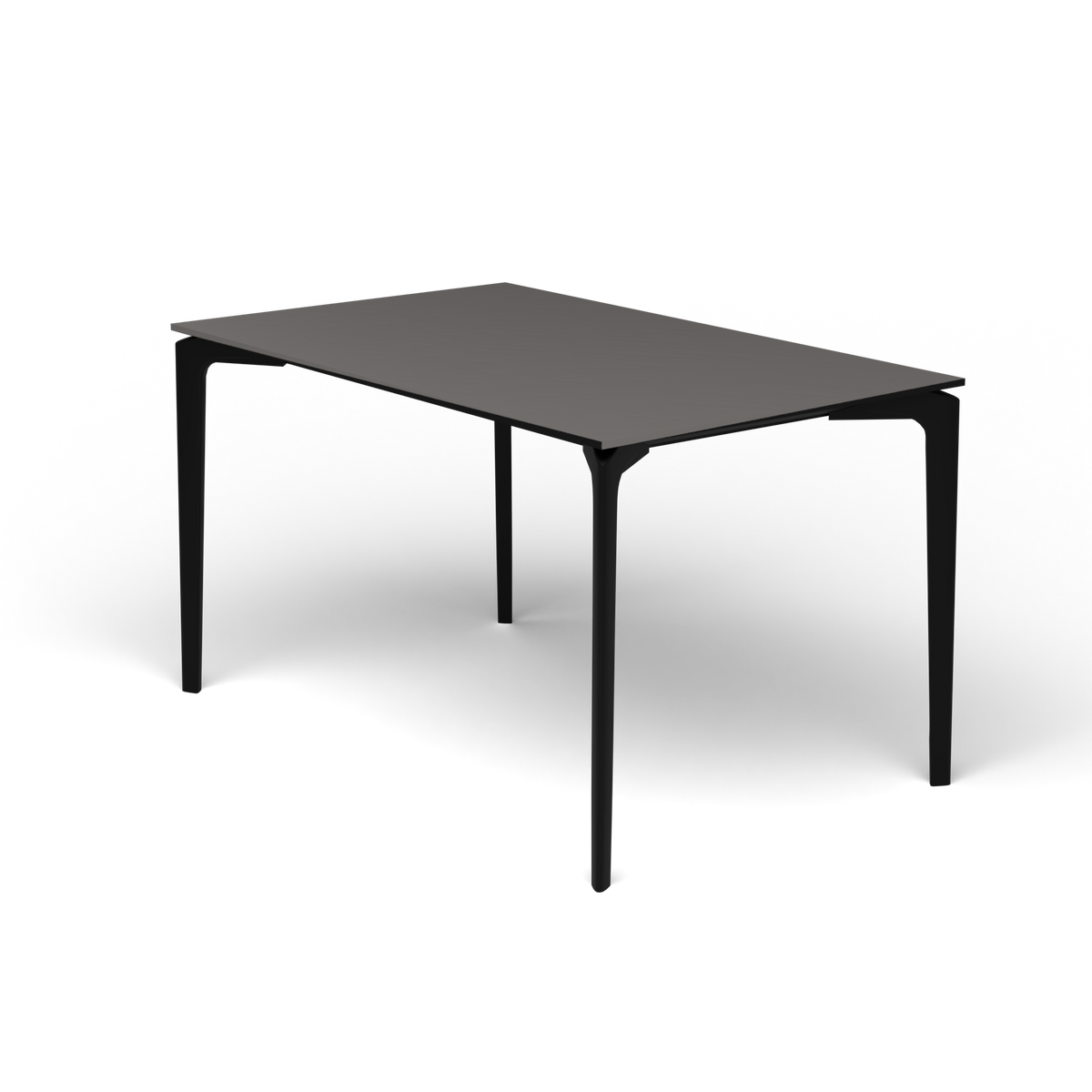 AllSize Rechthoekige Eettafel, 130 × 80 × 74 cm, Black, Aluminium speckled Anthracite