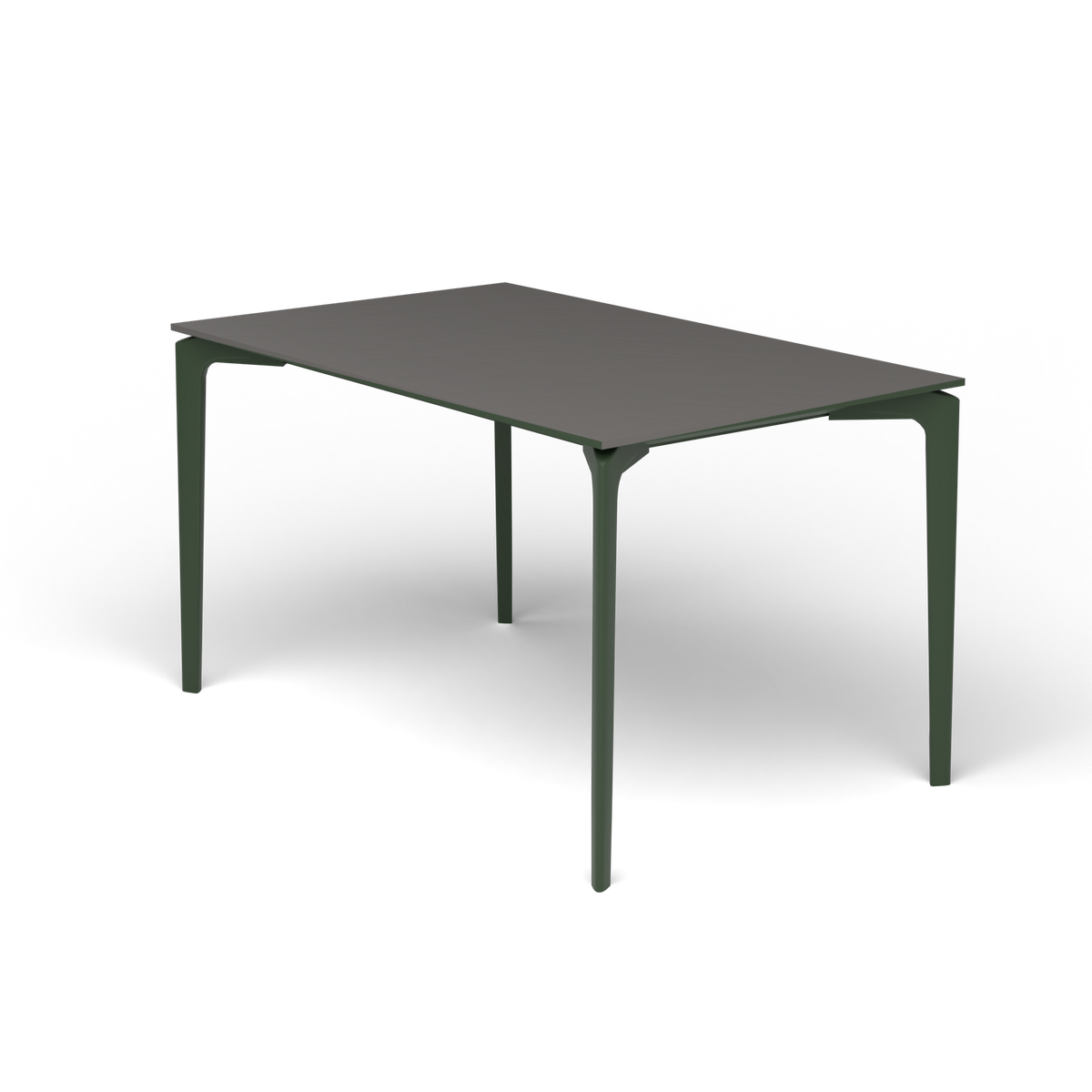 AllSize Rechthoekige Eettafel, 130 × 80 × 74 cm, Bottle Green, Aluminium speckled Anthracite