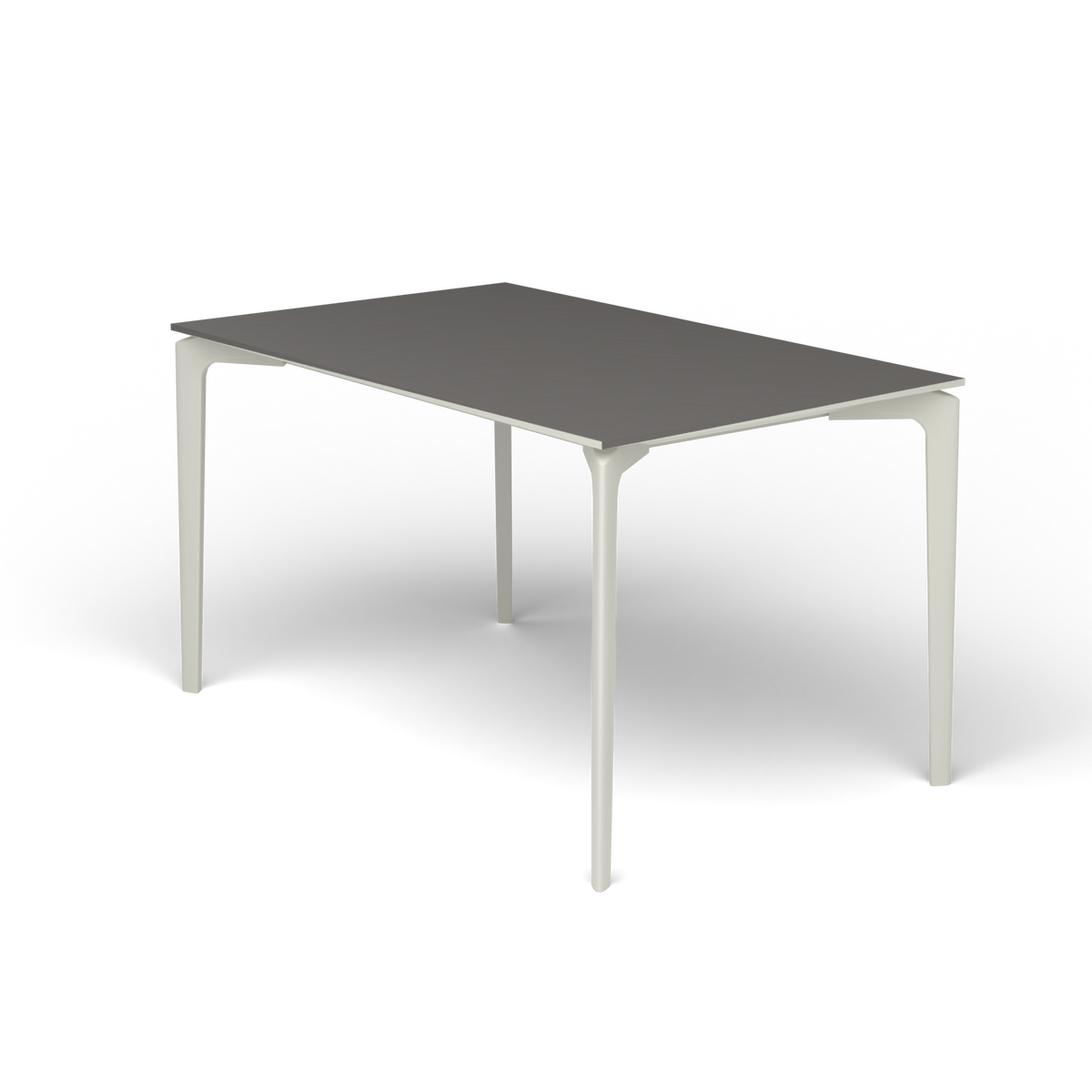 AllSize Rechthoekige Eettafel, 130 × 80 × 74 cm, Powder Grey, Aluminium speckled Anthracite