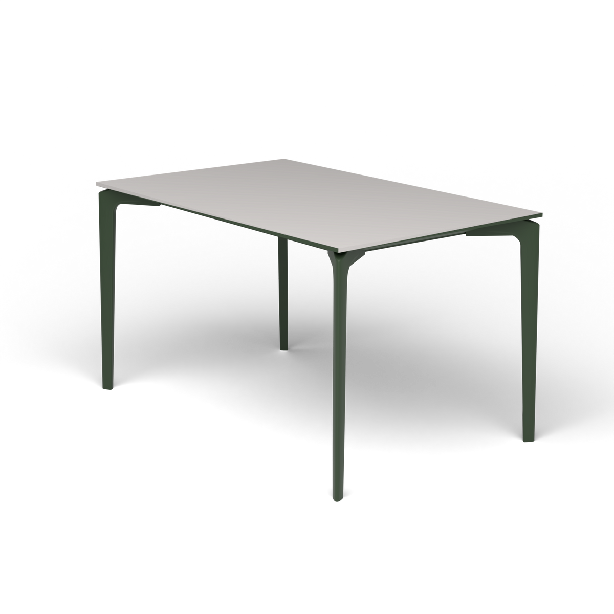 AllSize Rechthoekige Eettafel, 130 × 80 × 74 cm, Bottle Green, Aluminium speckled Grey