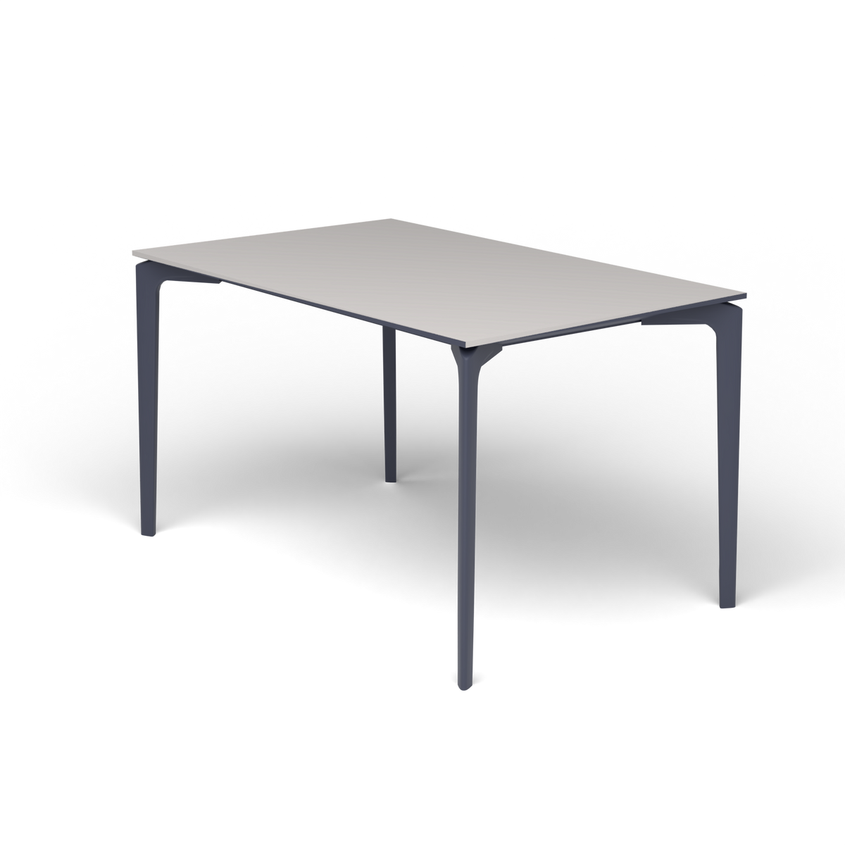 AllSize Rechthoekige Eettafel, 130 × 80 × 74 cm, Grey Blue, Aluminium speckled Grey