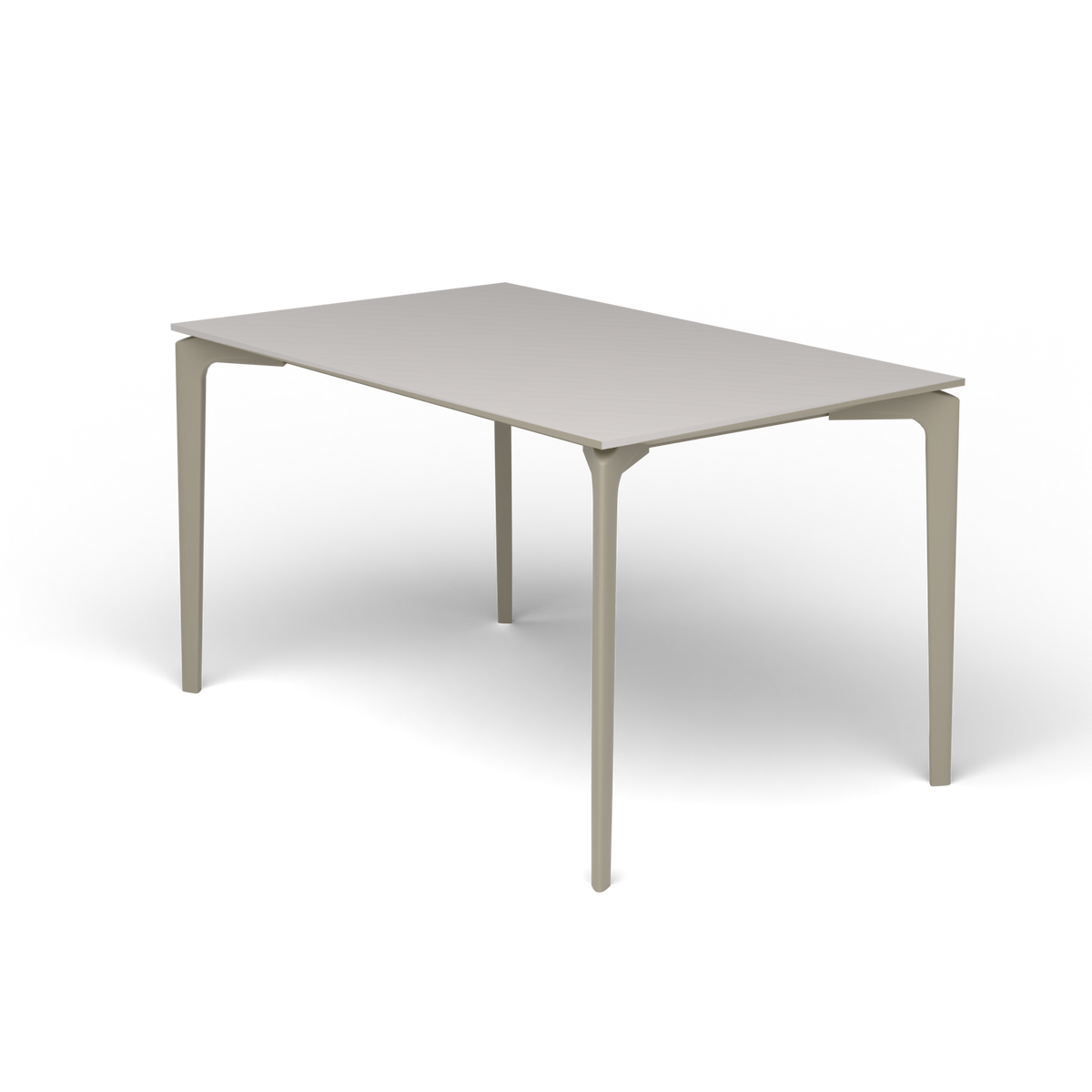 AllSize Rechthoekige Eettafel, 130 × 80 × 74 cm, Pearly Gold, Aluminium speckled Grey