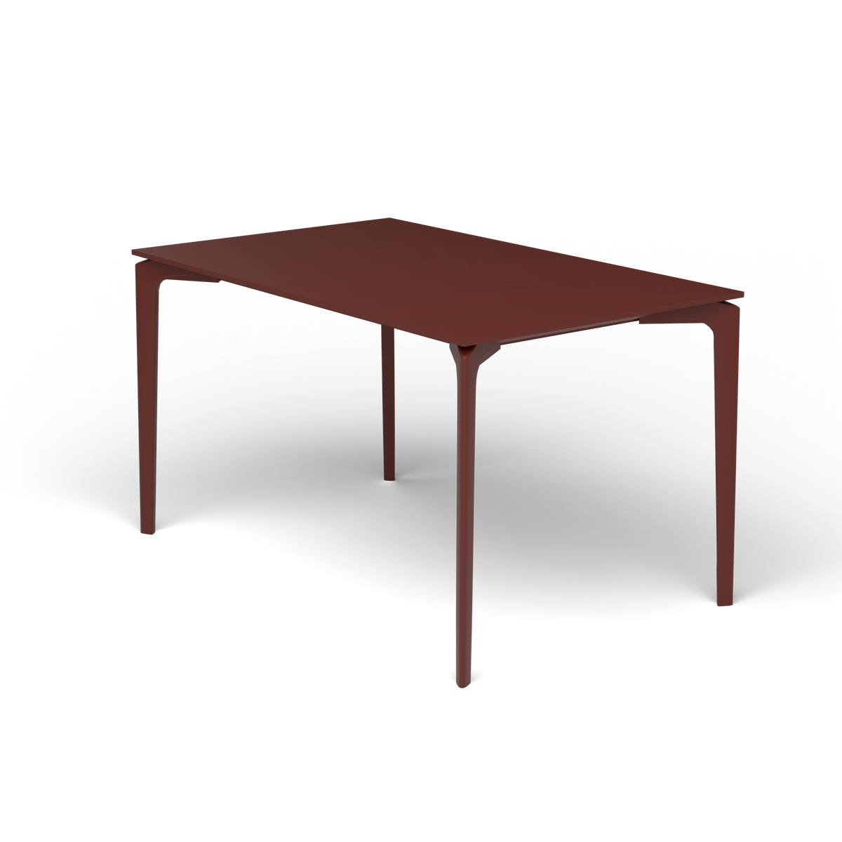 AllSize Rechthoekige Eettafel, 130 × 80 × 74 cm, Chestnut Brown, Gelakt aluminium (volgt onderstelkleur)