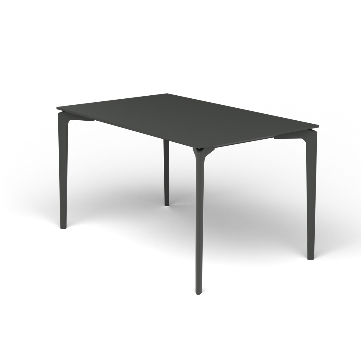 AllSize Rechthoekige Eettafel, 130 × 80 × 74 cm, Metallic Grey, Gelakt aluminium (volgt onderstelkleur)
