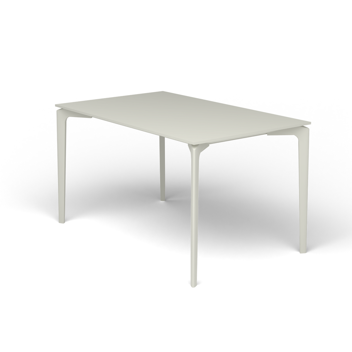 AllSize Rechthoekige Eettafel, 130 × 80 × 74 cm, Powder Grey, Gelakt aluminium (volgt onderstelkleur)