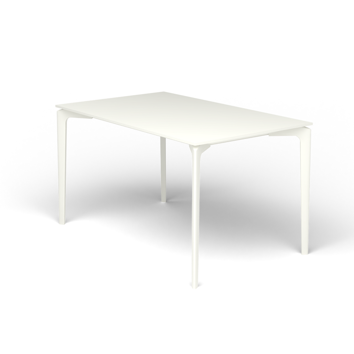 AllSize Rechthoekige Eettafel, 130 × 80 × 74 cm, White, Gelakt aluminium (volgt onderstelkleur)