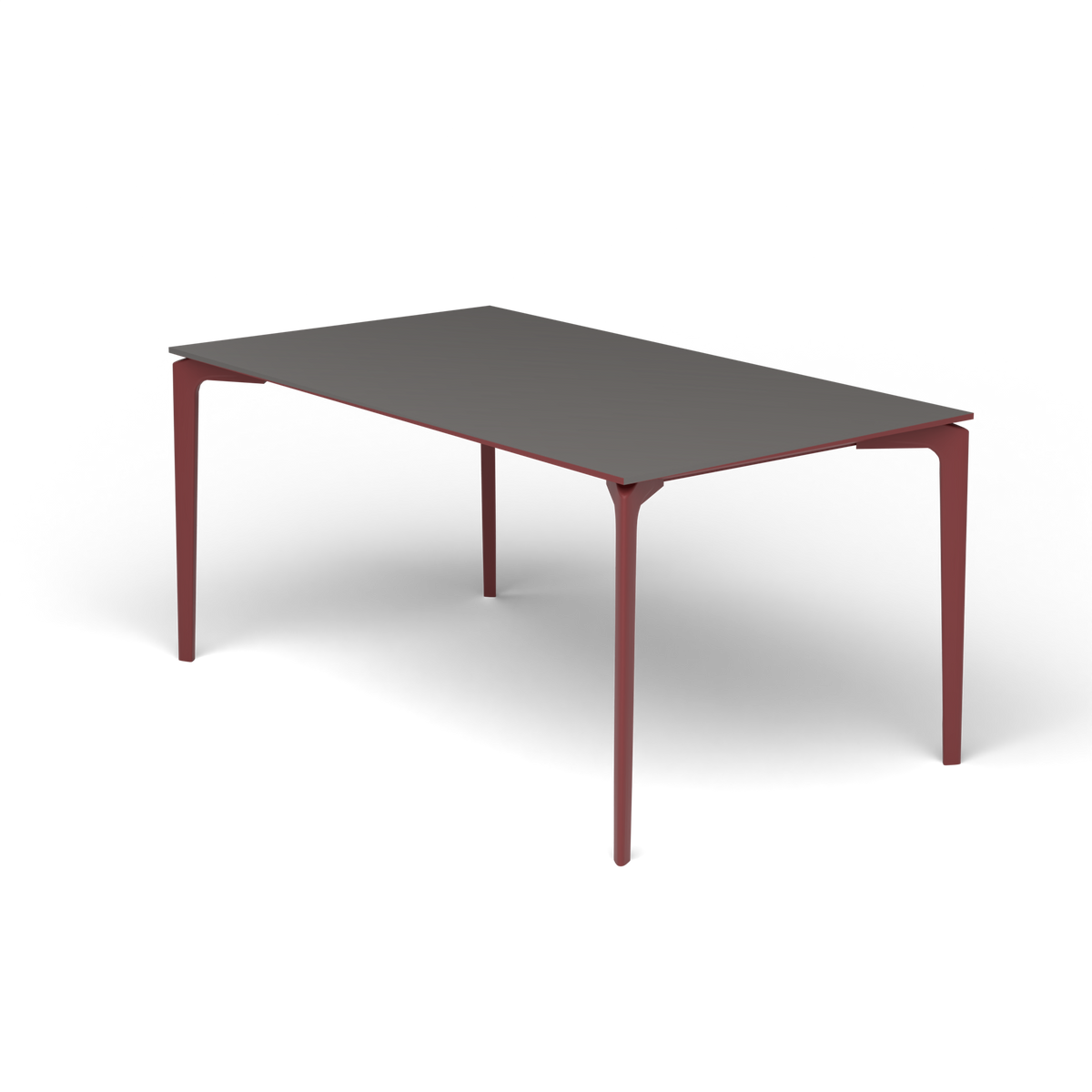 AllSize Rechthoekige Eettafel, 160 × 90 × 74 cm, Autumn Red, Aluminium speckled Anthracite