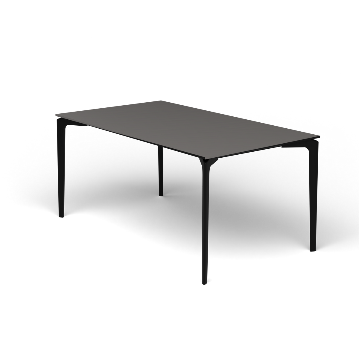 AllSize Rechthoekige Eettafel, 160 × 90 × 74 cm, Black, Aluminium speckled Anthracite